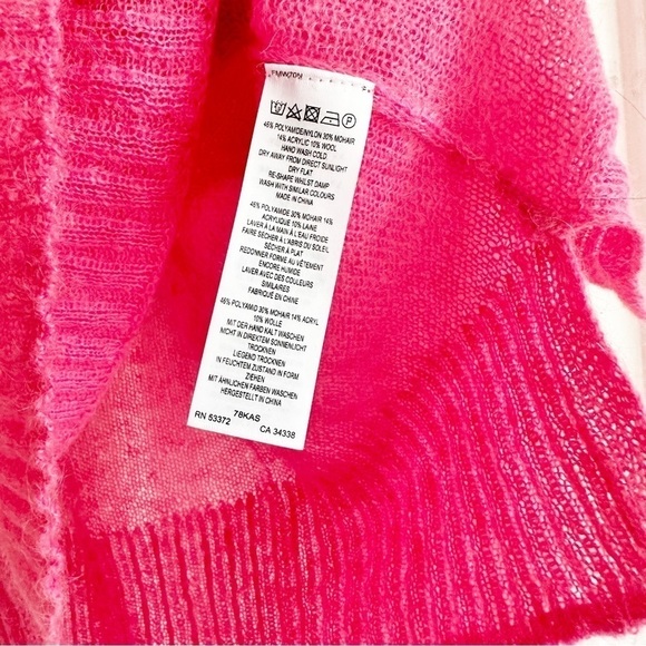French Connection Women's Miri Knit Mohair Sweater L Swifty Valentines Feminine - Picture 7 of 8